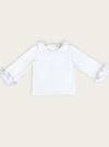 Classic Frill Jersey Top Winter White