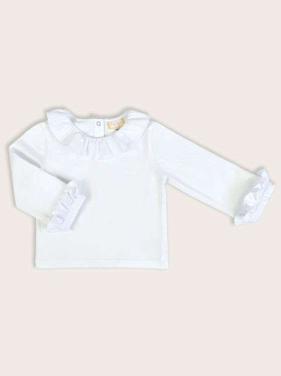 Classic Frill Jersey Top Winter White