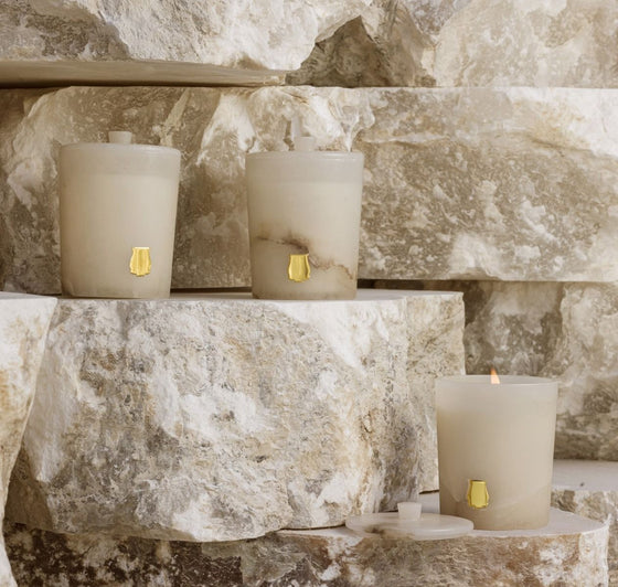 Atria Alabaster Candle with Lid