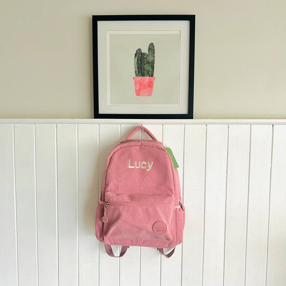 Corduroy Backpack Pink