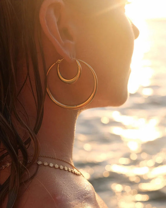 Riley Gold Hoop Earrings Large