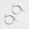 Mini Keshi Pearl Hoops - Silver