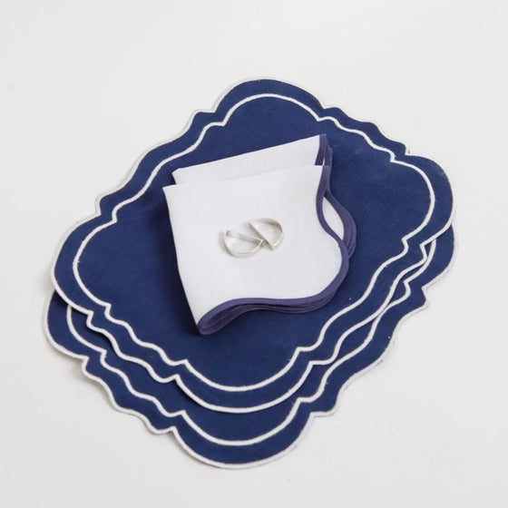 All About Navy Tablescape - Table for 4