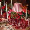 Red Stripe Scallop Lamp Shade