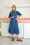 Short Sleeve Yoke Detail Midi Dress