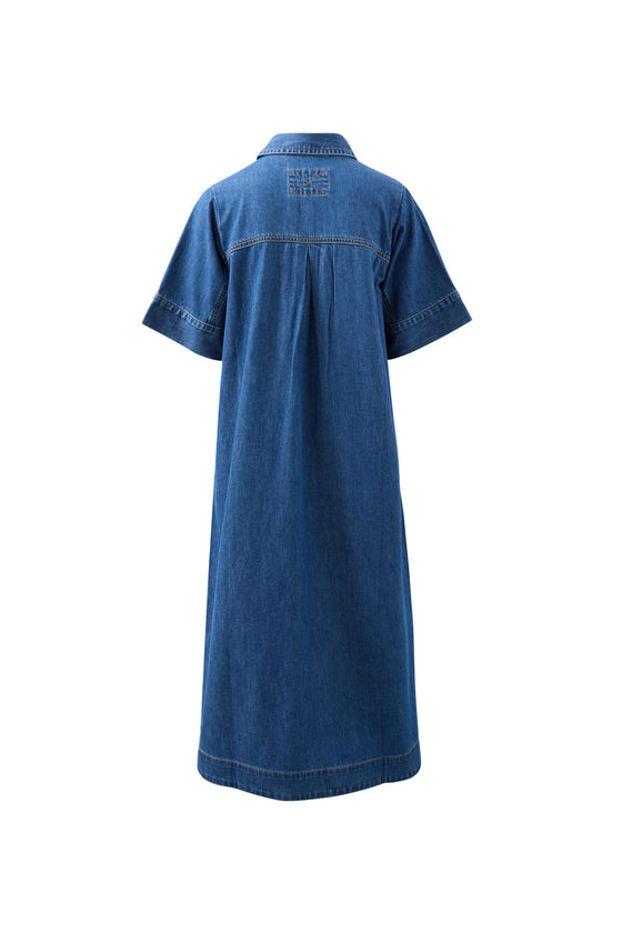 Short Sleeve Yoke Detail Midi Dress