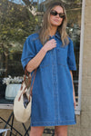 Dylan Pleat Sleeve Boxy Dress