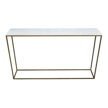  Cloe Console Brass White Marble