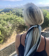 Scarf - Ice Blue and Black Trim