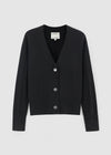145 Cashmere Seam Detail Cardi - Black