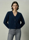 275 Cashmere Featherweight Cardi - French Navy