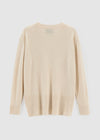 284 Cashmere Oversized Long Line Crew - Pearl