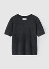 658 Brushed Shortsleeve Knit - Dark Marle Grey