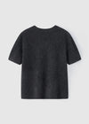 658 Brushed Shortsleeve Knit - Dark Marle Grey