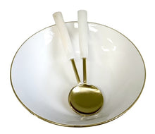  white Bowl with Gold L