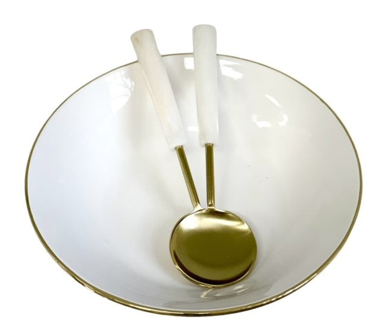 white Bowl with Gold L