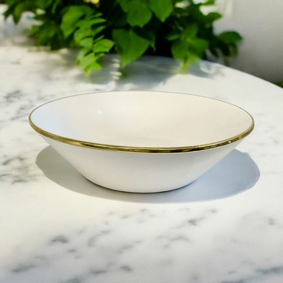 white Bowl with Gold S