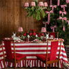Rouge Ruffle Stripe Table Cloth