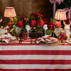 Rouge Ruffle Stripe Table Cloth