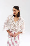 Ellery Blouse - Antique Bark Stripe
