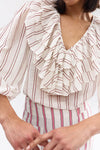 Ellery Blouse - Antique Bark Stripe