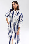 Buddy Shirt Dress - Royal Stripe