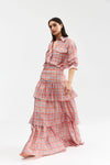 Romane Skirt - Papaya Plaid