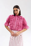 Leonie Blouse - Poppy Bark Stripe