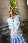Leonie Blouse Sky Antique Stripe