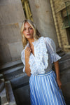 Leonie Blouse Sky Antique Stripe