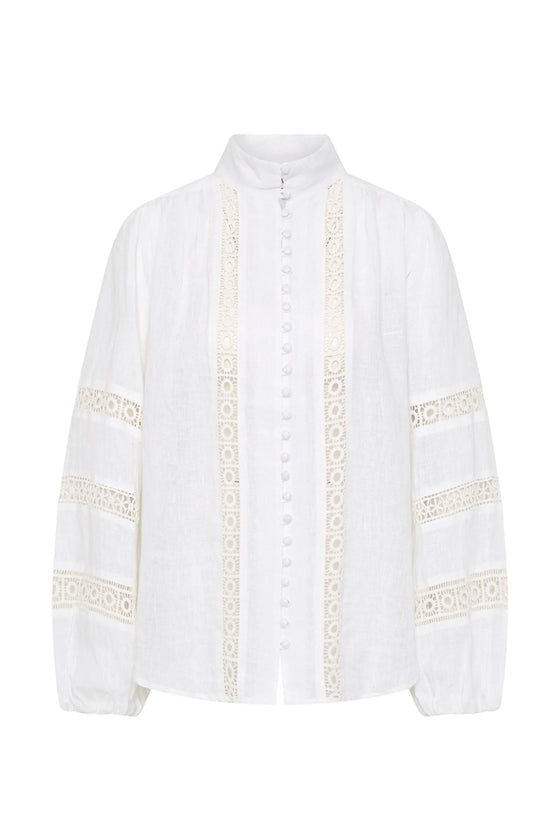 Bella Blouse White Linen