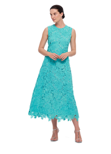  Cleo Lace Sleeveless Midi Dress Turquoise