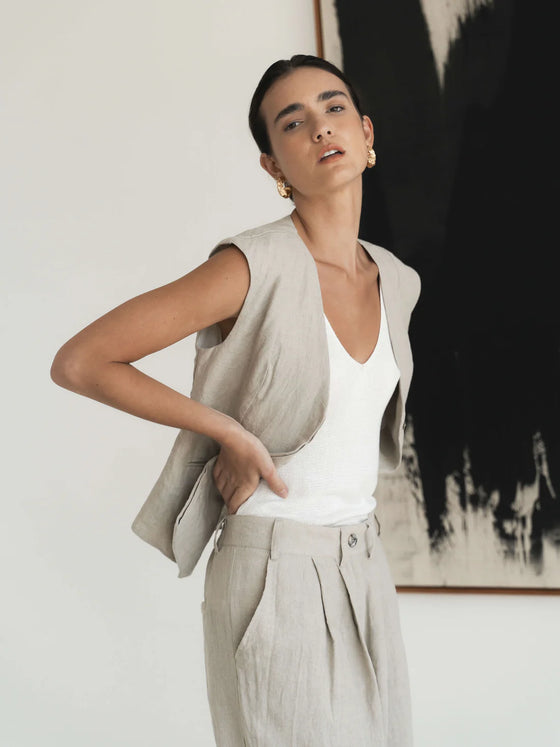 Tapered Linen Trouser