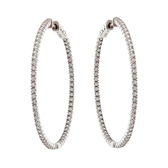 CAROLINE FINE SILVER CUBIC ZIRCONIA HOOPS