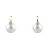 12mm Round White Pearl on Gold Plated hook earrings