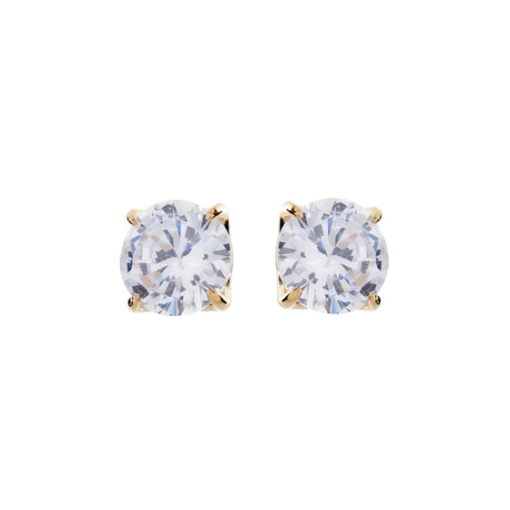 5mm Yellow Gold Claw Set CZ Stud