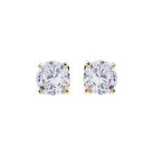  7mm Yellow Gold Claw Set CZ Stud