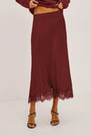 Ebony Midi Skirt Crimson
