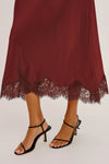Ebony Midi Skirt Crimson