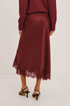 Ebony Midi Skirt Crimson