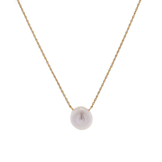 EVELYN FRESHWATER PEARL ON FINE GOLD ROLLED CHAIN