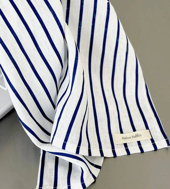 Father Rabbit French Nautical Stripe Tea Towel
