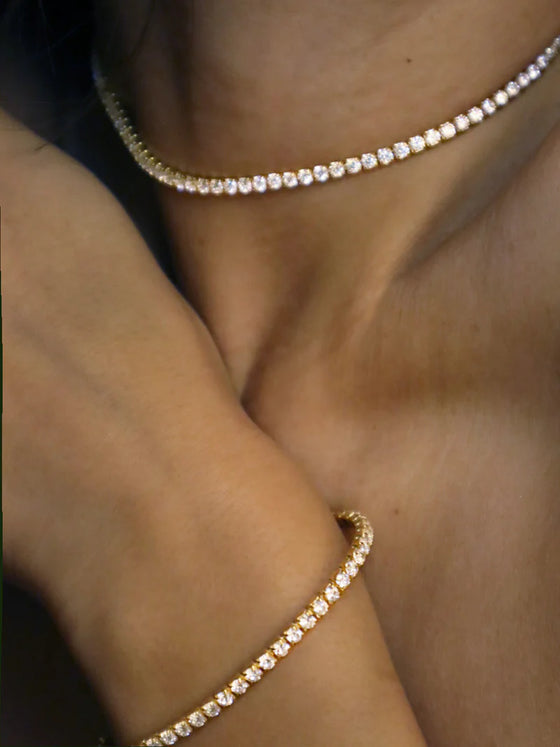 Aspen Tennis Necklace - Gold