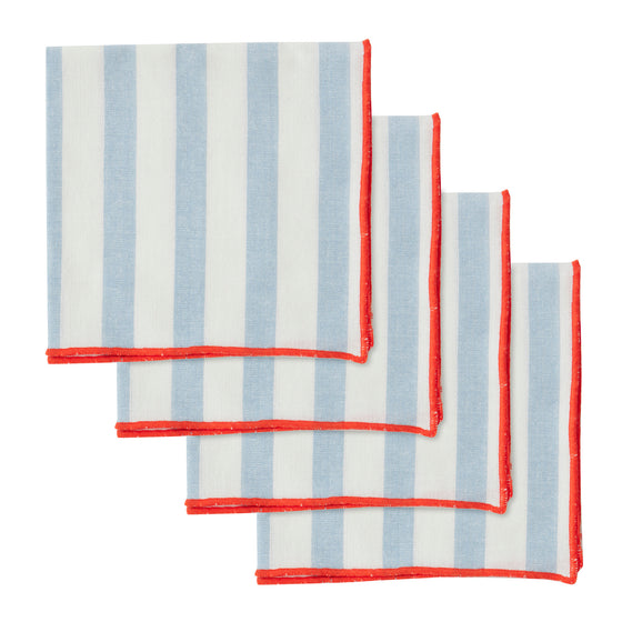 Luna Cotton Napkins Sky/Red
