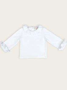 Classic Frill Jersey Top Winter White