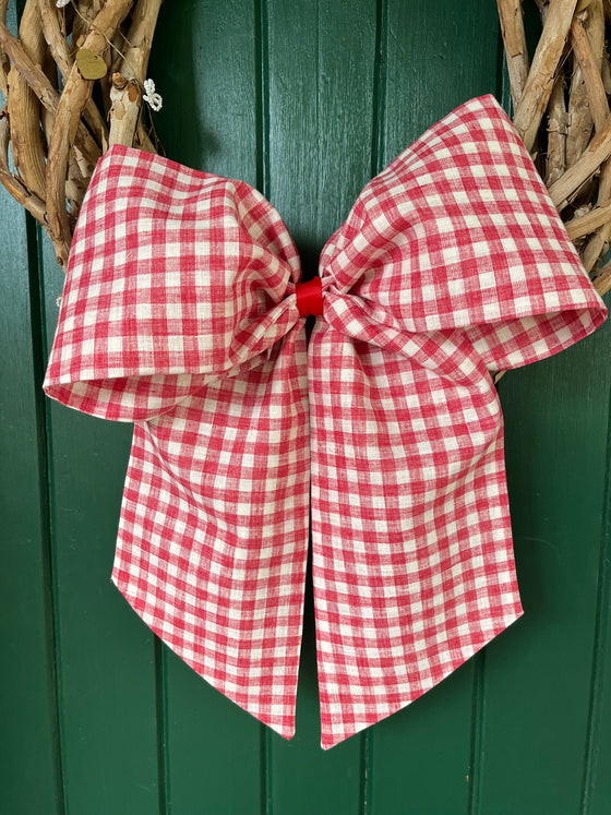 Christmas Bows Red Gingham