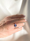 Blue Sapphire & Clear CZ ring