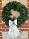 Gallery Christmas Bow - Linen Beige Gingham