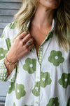 Poppy Flower Shirt dress Sweet pea