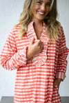 Harry Gingham Ruffle Dress Coral